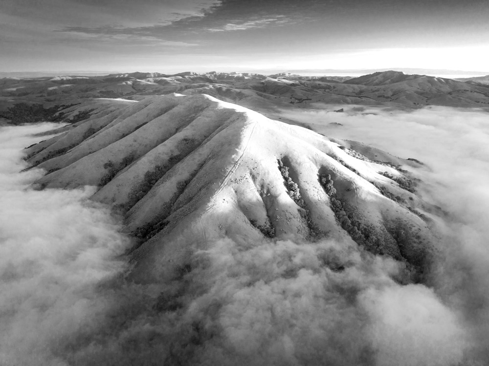 Aerial view of Black Mountain in Marin County - MALT