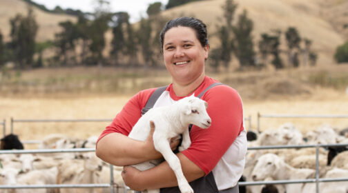 Portrait of Jenna Coughlin, Marin County shepherd.